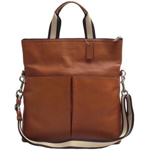 Coach Sullivan Smooth Tan Leather Foldover Men's Messenger Bag